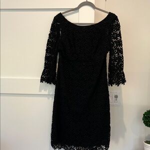 Lilly Pulitzer Black Eyelet 3/4 Sleeve Dress